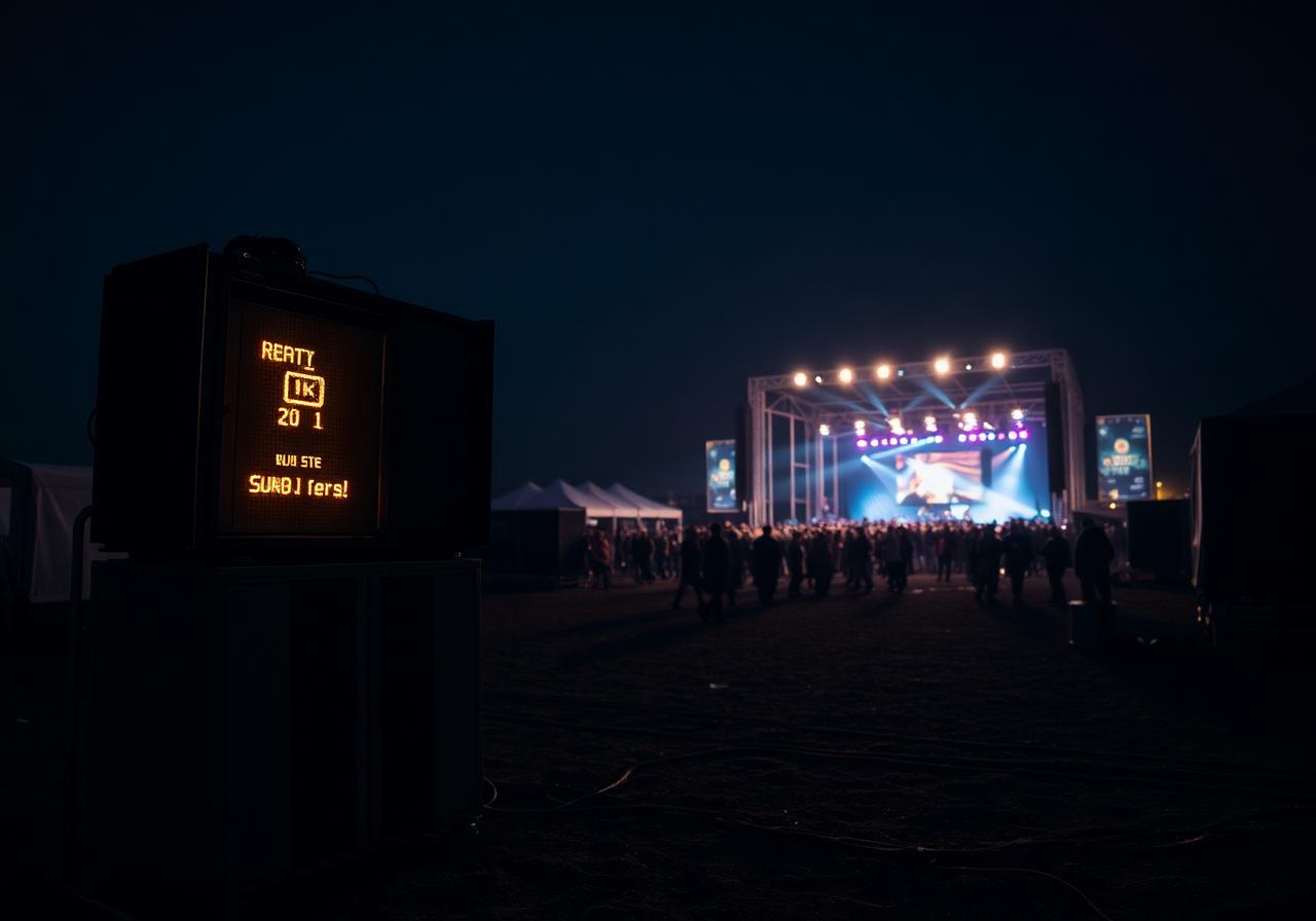 Temporary network infrastructure at a UK festival site